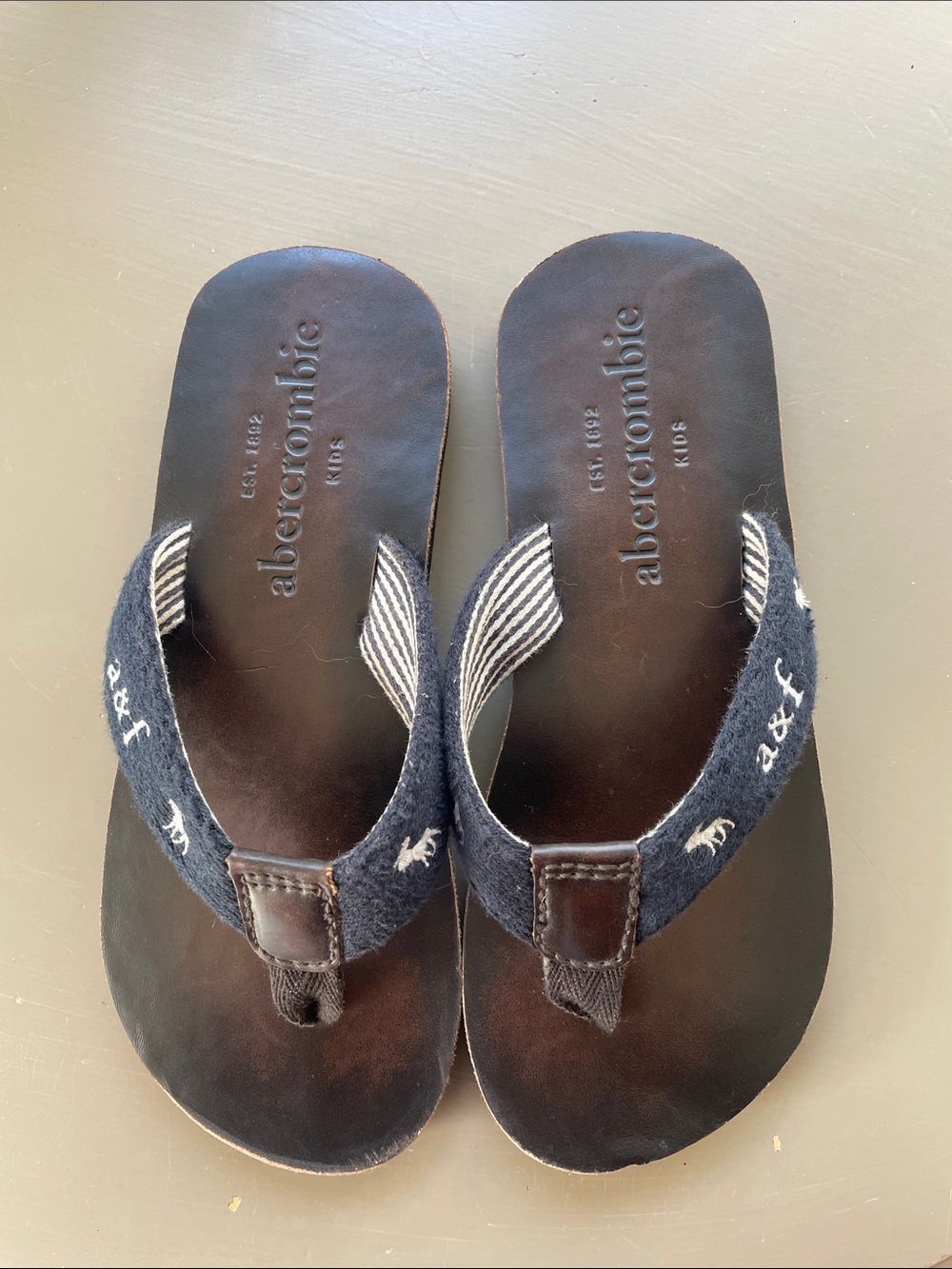 Abercrombie Brown Leather Flip Flops
